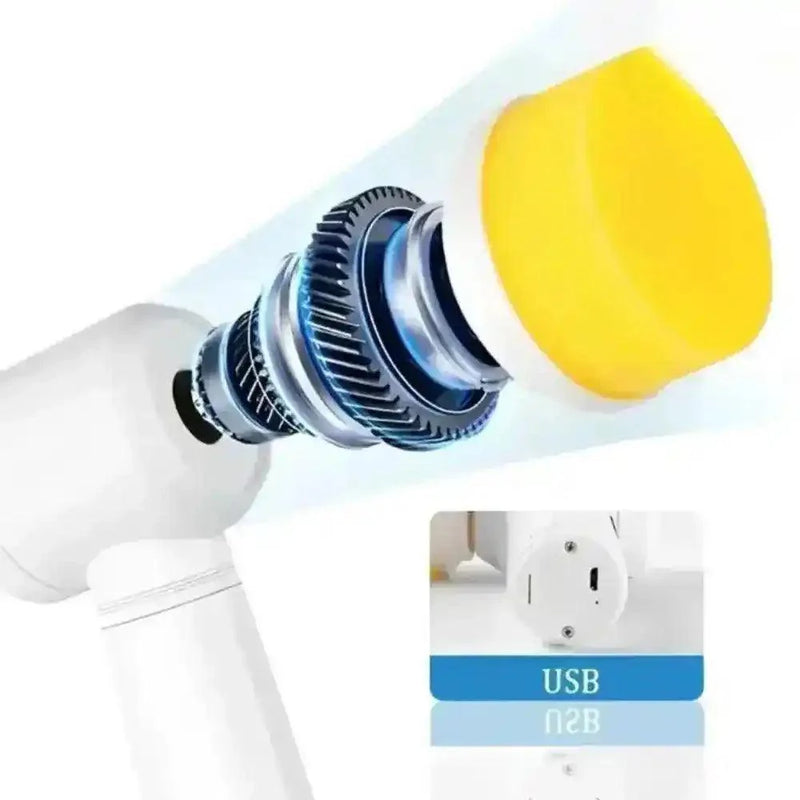 Escova Elétrica de Limpeza  Sem Fio - Magic Brush 5 em 1