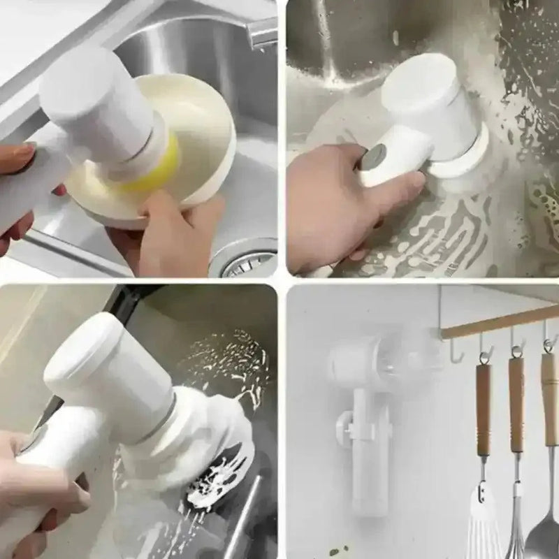 Escova Elétrica de Limpeza  Sem Fio - Magic Brush 5 em 1