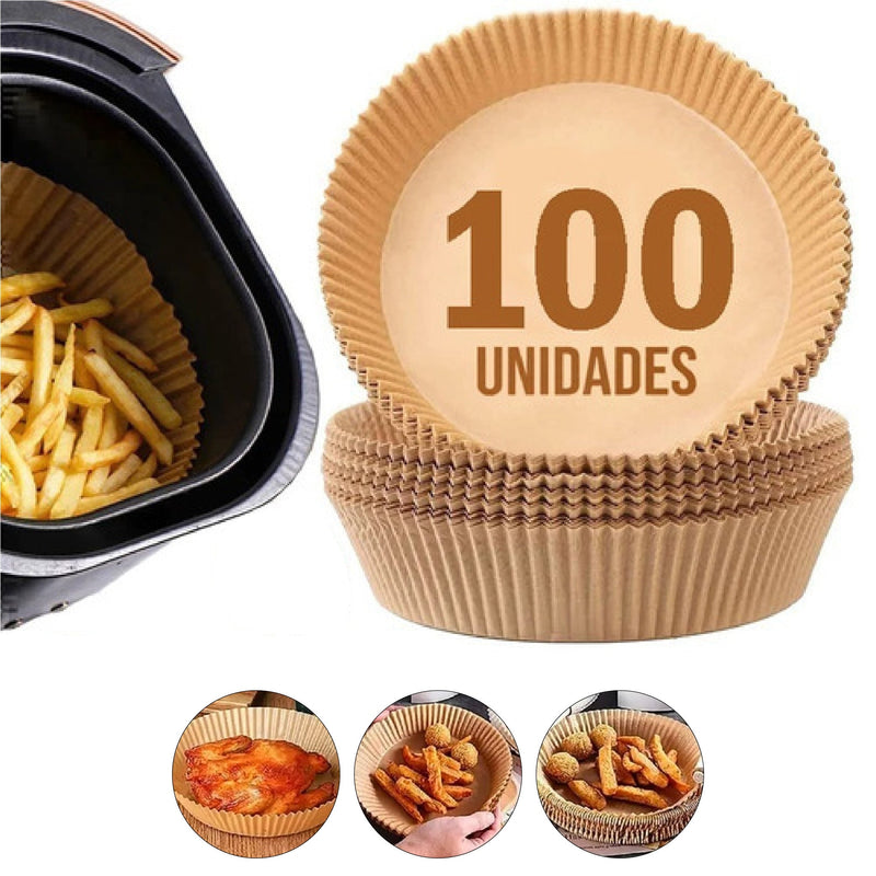 Forro De Papel Tapete Descartável Antiaderente Para Airfryer Forno Elétrico 100 Unidades Ecológico