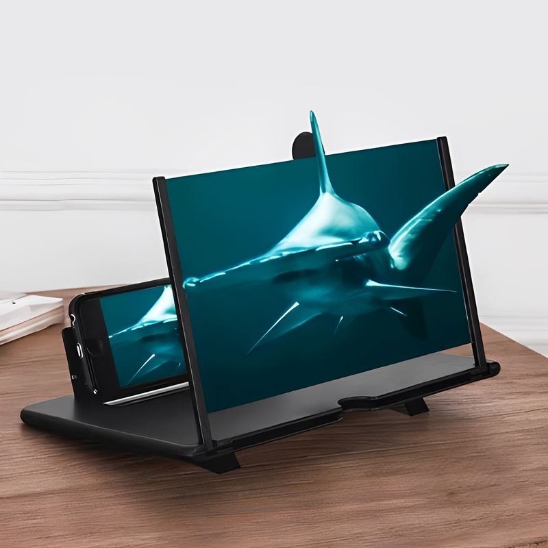Ampliador De Tela De Celular Lente 3d Com Suporte Dobrável 12 Polegadas