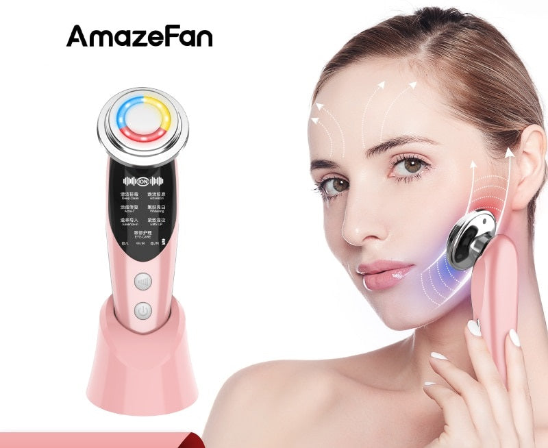 Aparelho Massageador Anti Idade Rejuvenescedor Facial com LED AmazeFan Original